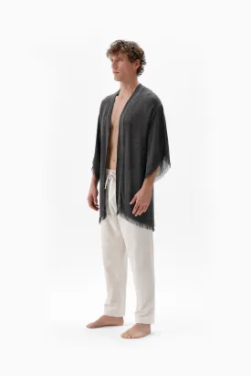 Bamboo Gray Men's Short Kimono