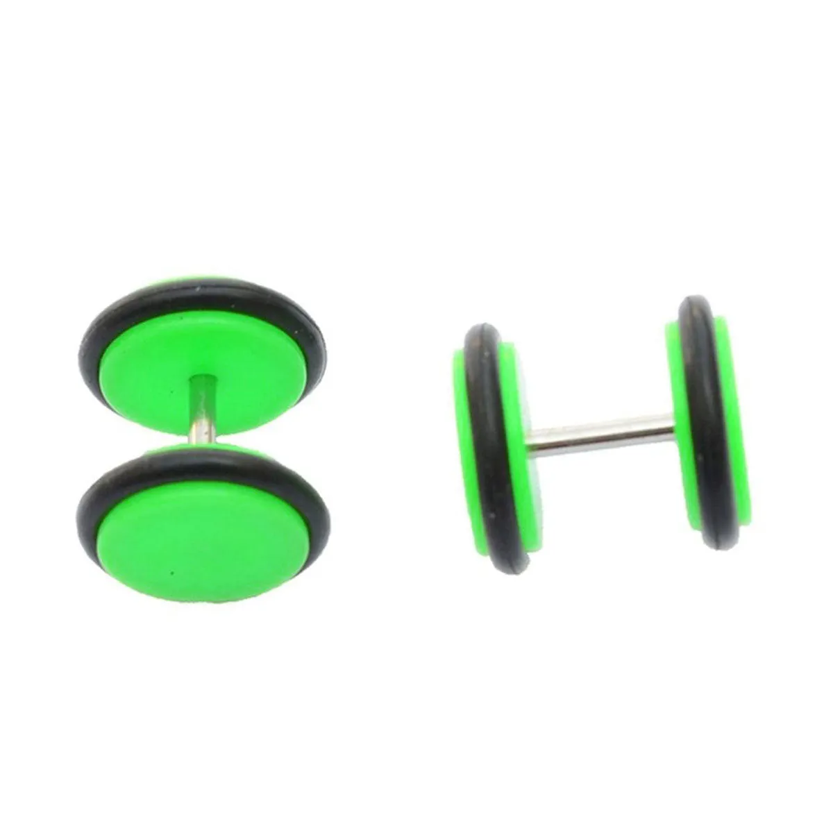 Biker Light Green Plastic Pair Stud Earring For Men Gift