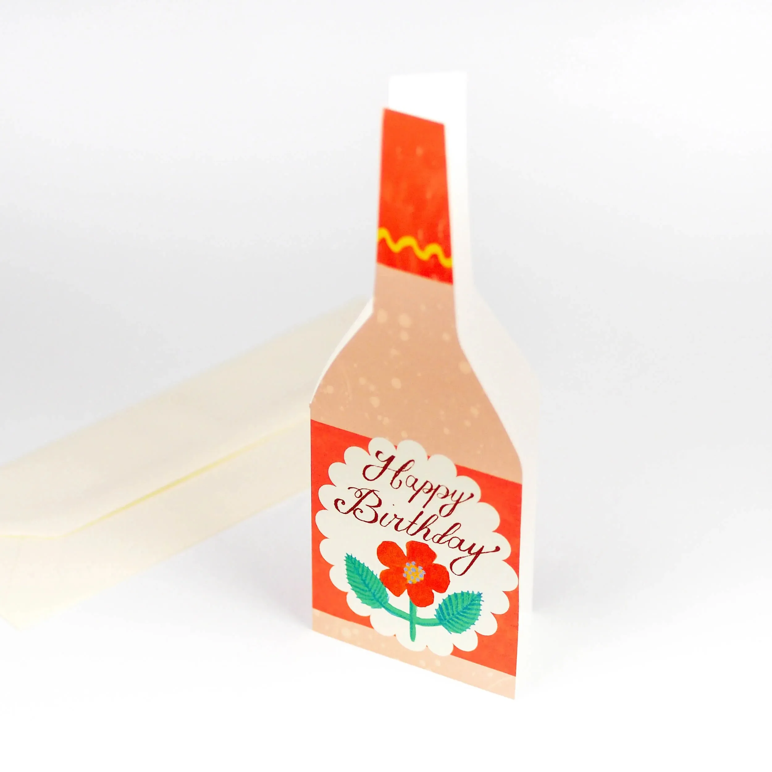 Birthday Rose Wine Bottle Card