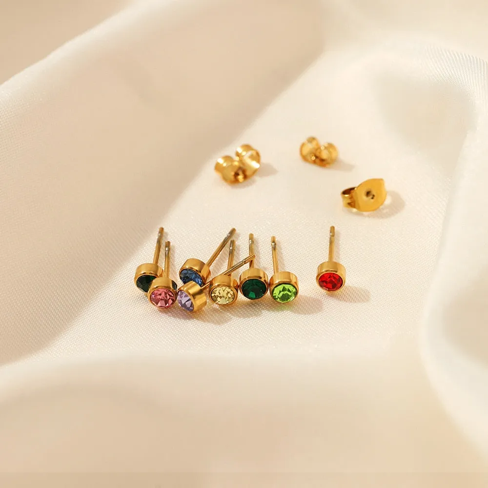 Birthstone Stud Earrings