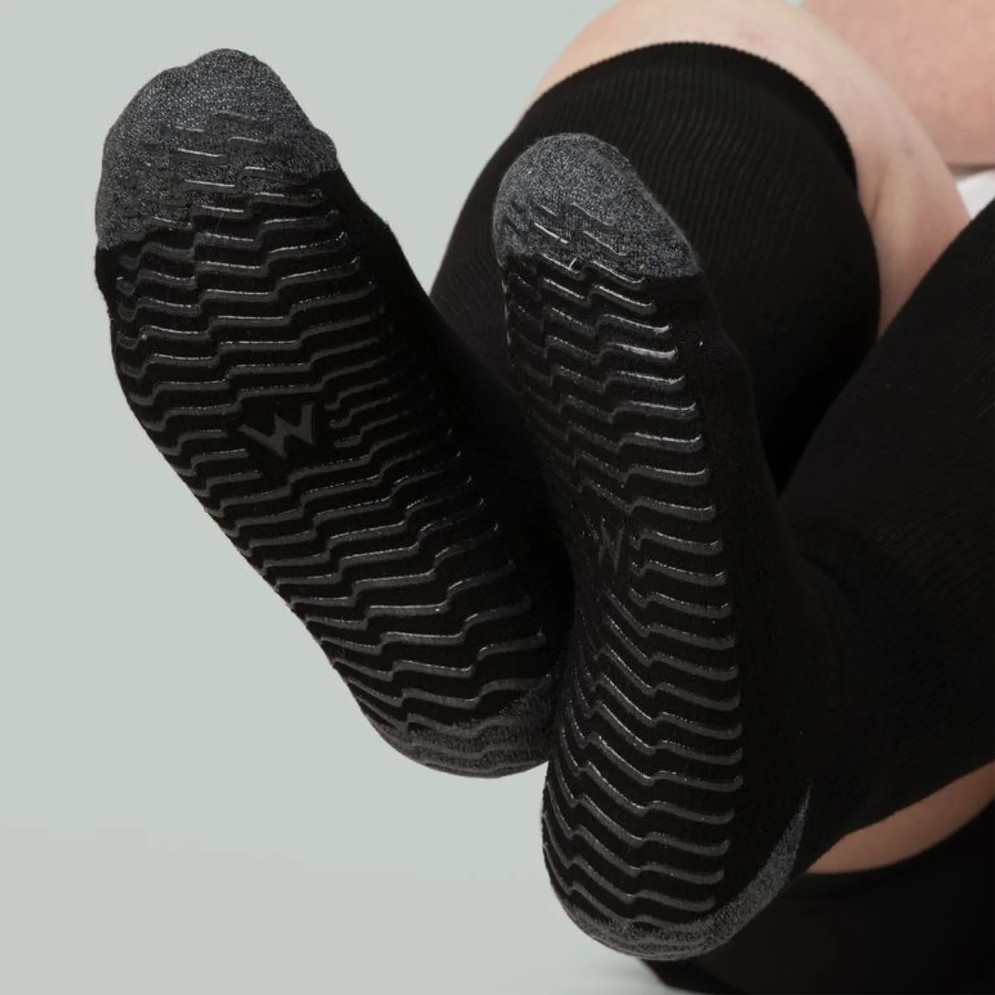 Black Charcoal - Grip Socks - Wide calf