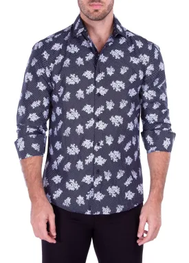 Black Paisley Print Men's Shirt | DNK Mobile