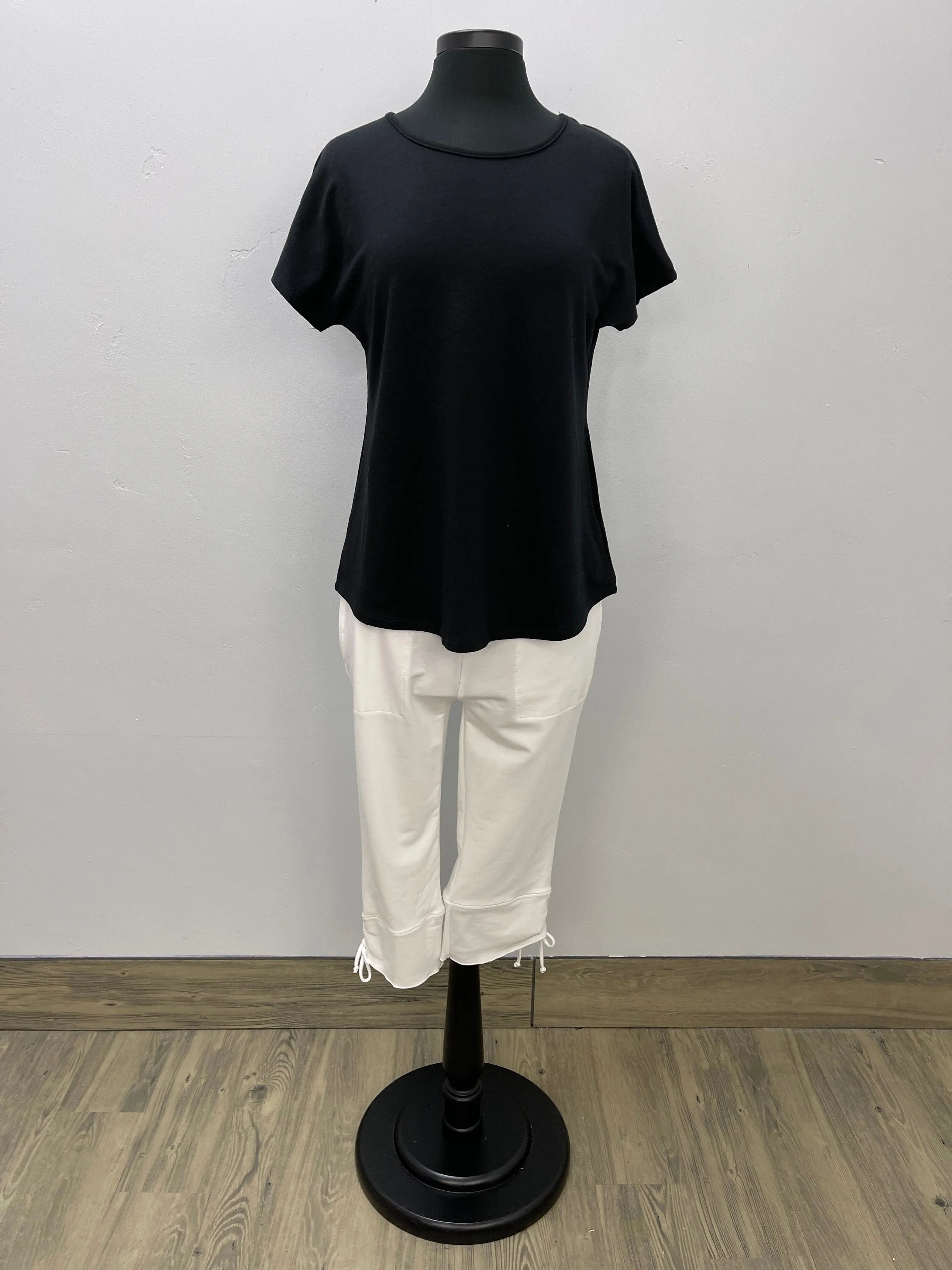 Black Short Sleeve Bamboo French Terry Basic Tee