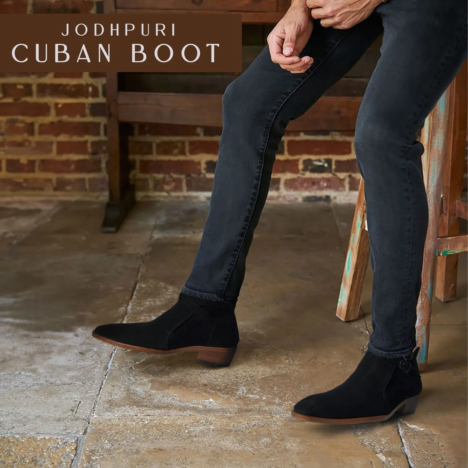 Black Suede Jodhpuri Boot