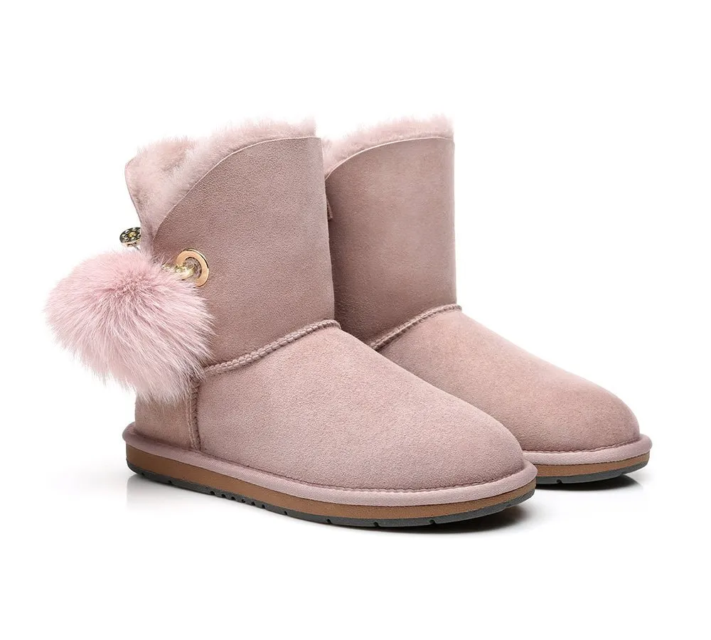 Blakely Ladies Short Pom Pom Boots