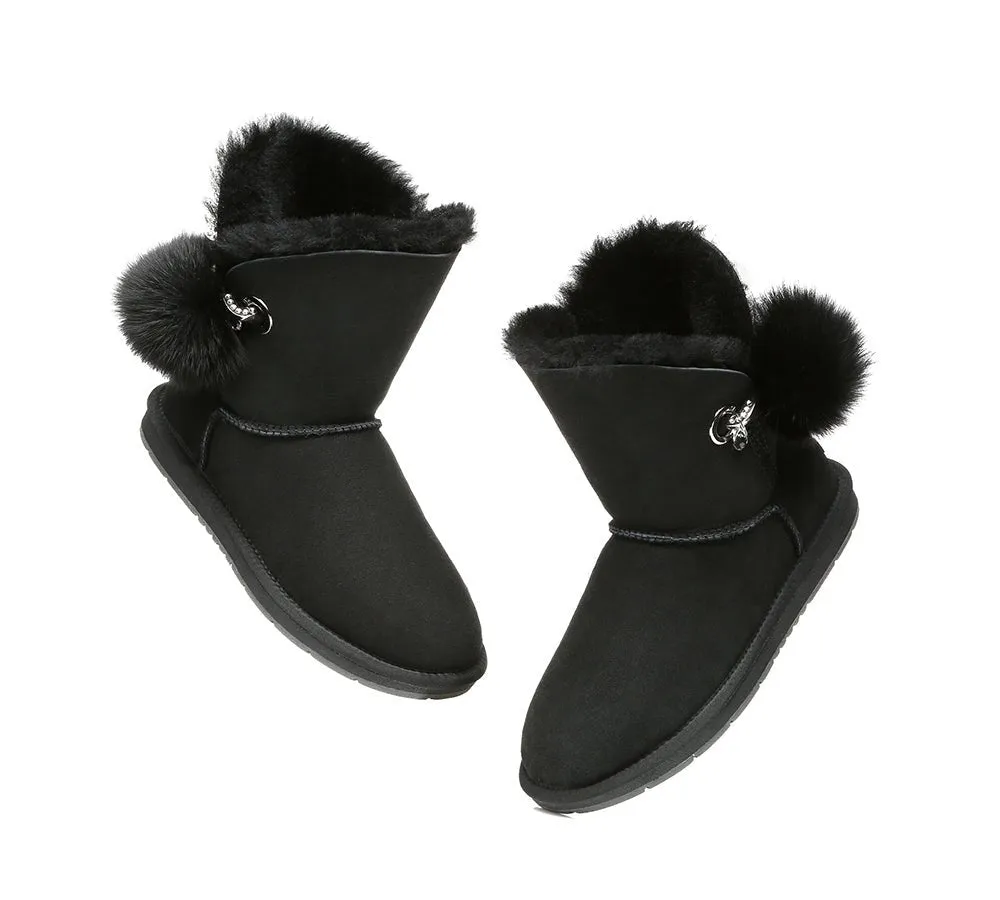 Blakely Ladies Short Pom Pom Boots