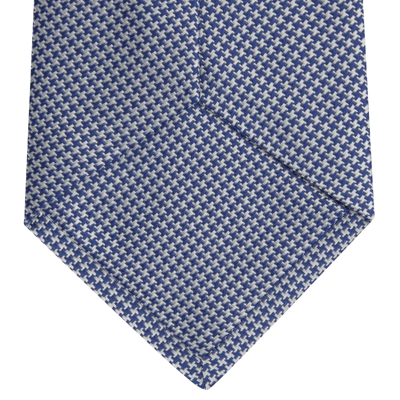 Blue Houndstooth Silk Tie