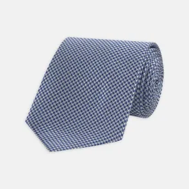 Blue Houndstooth Silk Tie