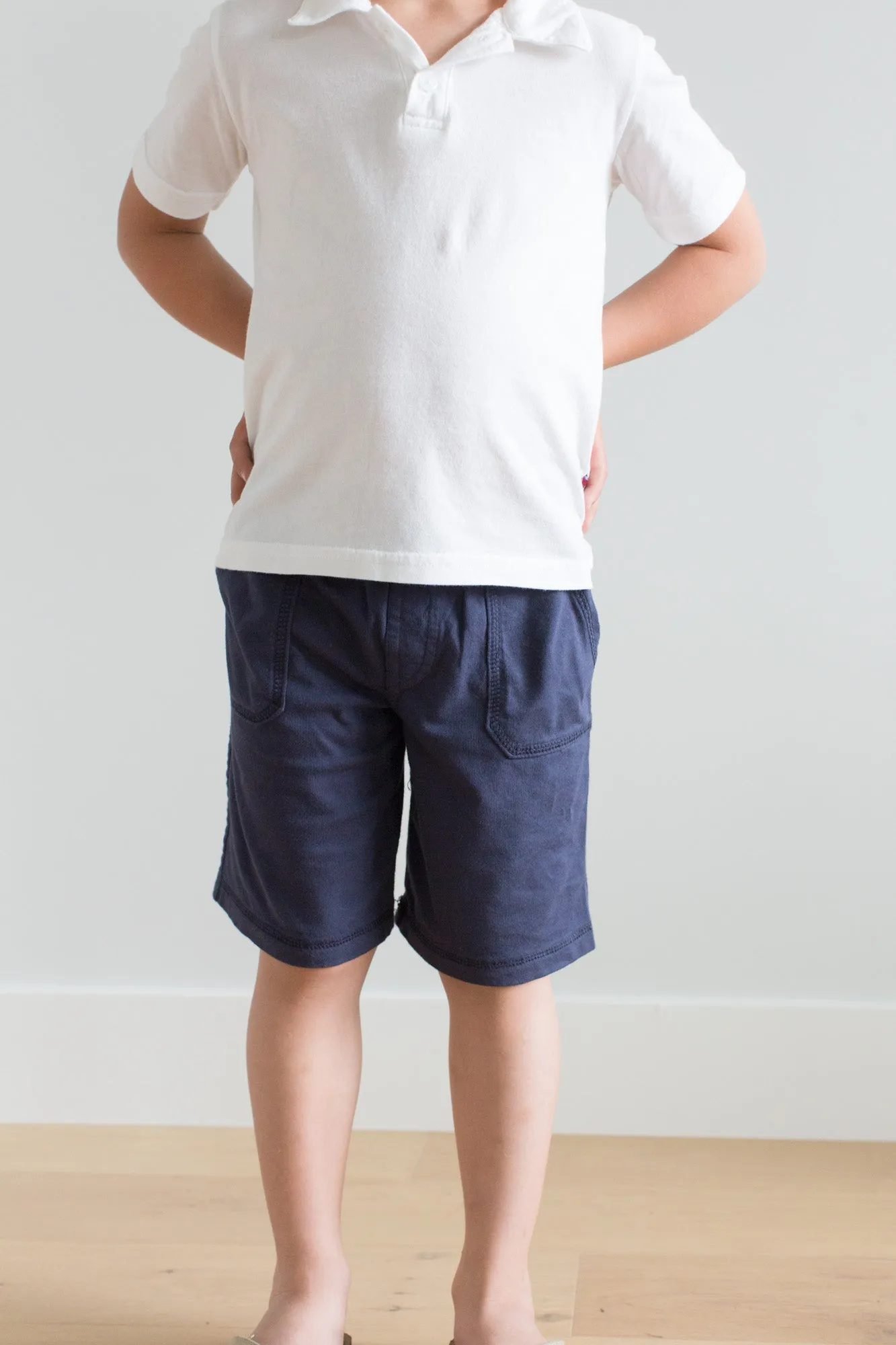 Boys Soft Cotton UPF 50  3 -Pocket Jersey Shorts | Charcoal