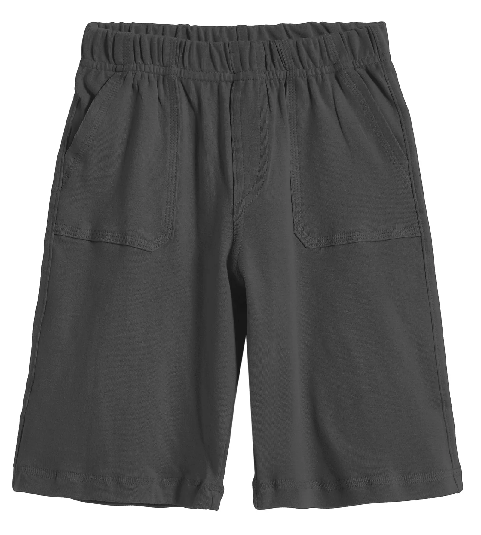 Boys Soft Cotton UPF 50  3 -Pocket Jersey Shorts | Charcoal