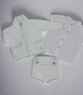 Boys Three Piece White Set