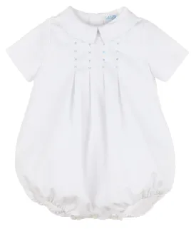 Boys White Bubble Romper