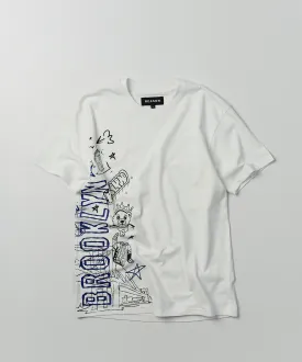 Brooklyn Short Sleeve Graphic Print Tee - White