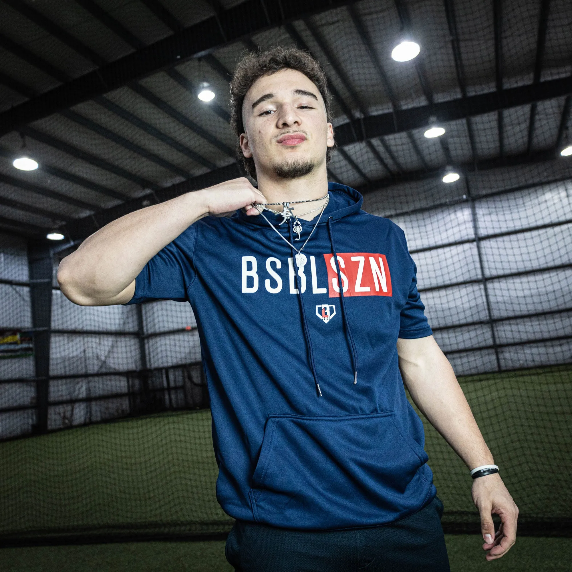 BSBL-SZN Short Sleeve Hoodie V2 Navy