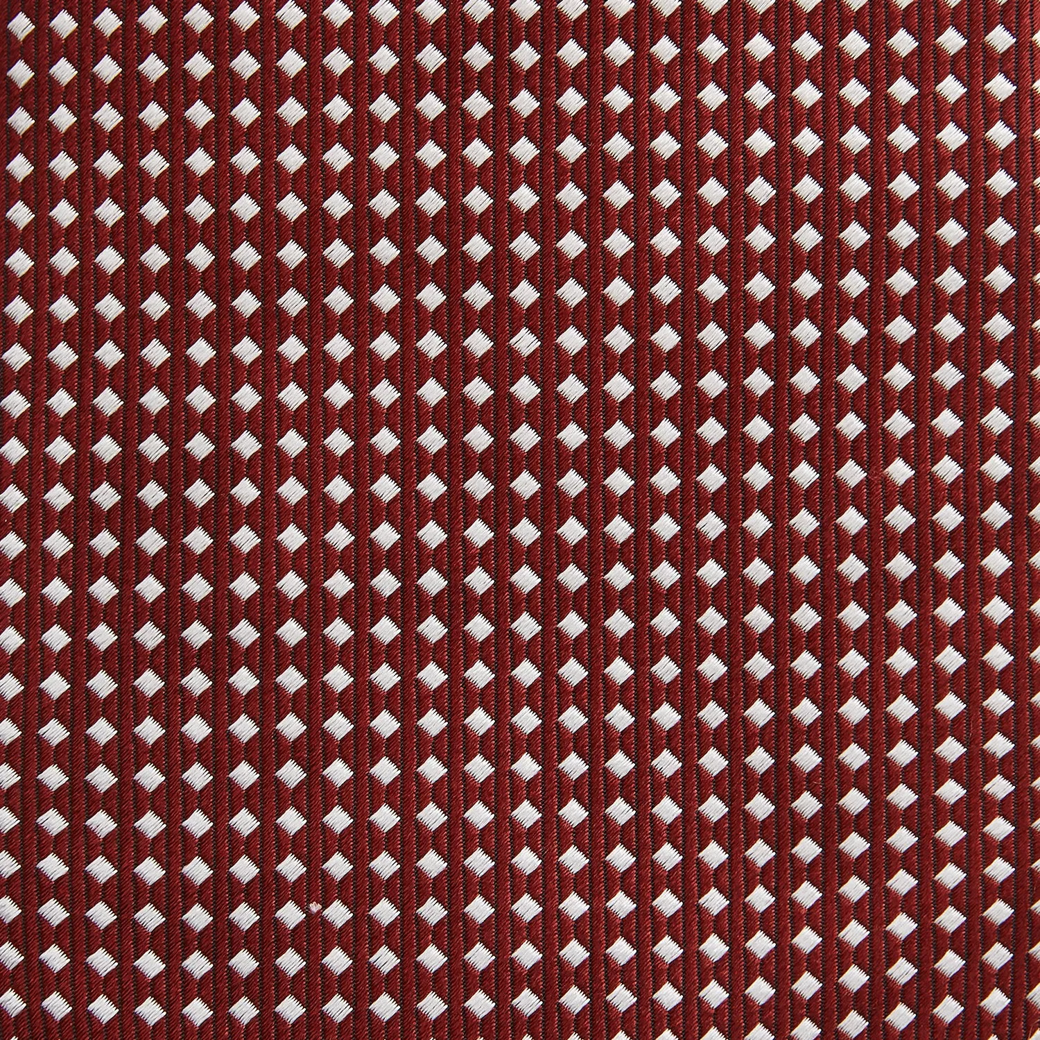 Burgundy and White Diamond Silk Tie