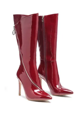 Burgundy Tsaroh Stiletto boots