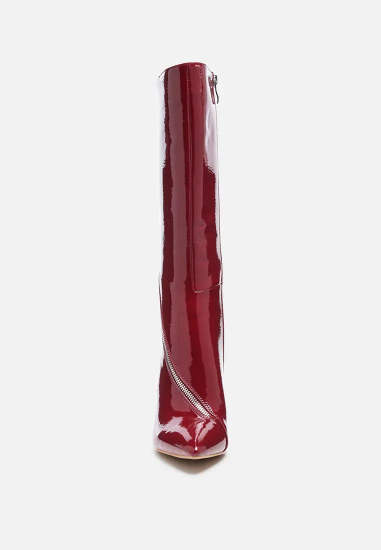 Burgundy Tsaroh Stiletto boots