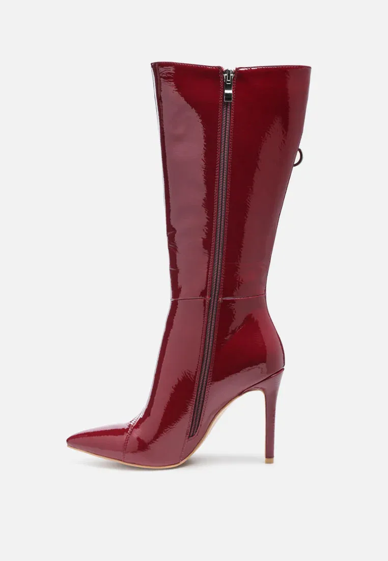 Burgundy Tsaroh Stiletto boots