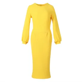 Casual Long Sleeve Party Bodycon Sheath Belted Dress