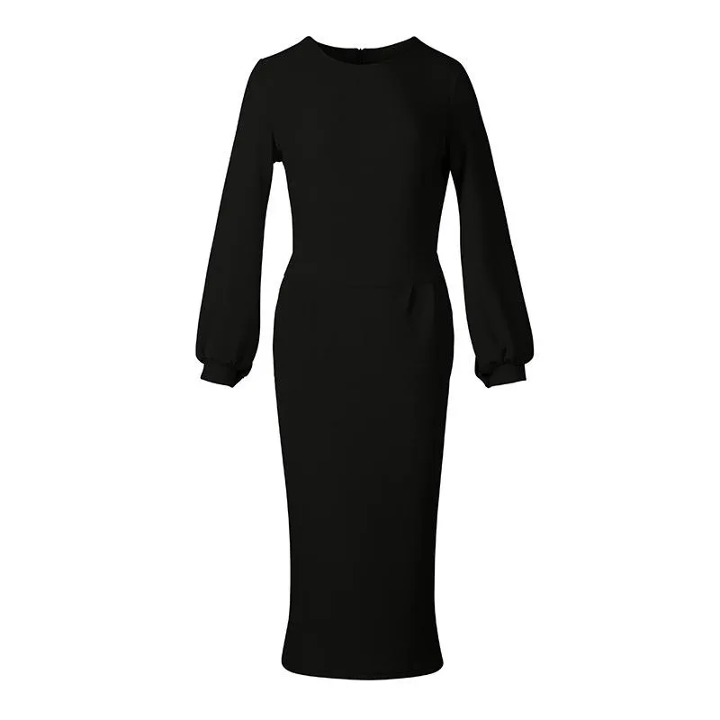 Casual Long Sleeve Party Bodycon Sheath Belted Dress