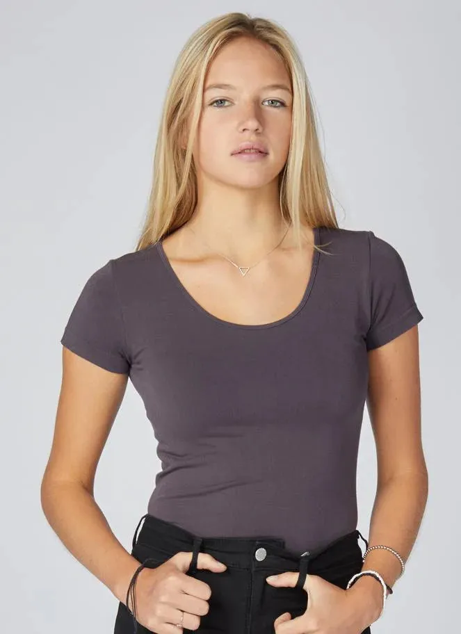 C'est Moi, CEBT1205 Bamboo Short Sleeve Scoop Neck Top