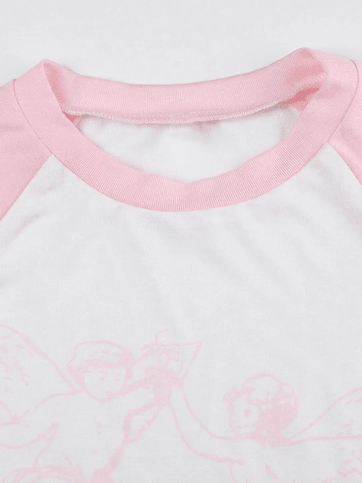 Cherubic Raglan Sleeve Crop Top