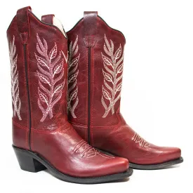 Children's Old West Scarlet Red Western Boot