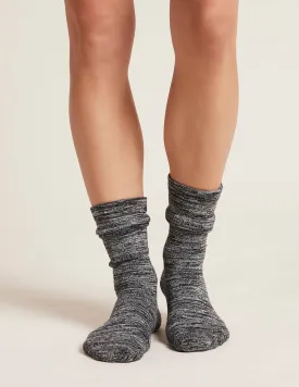 Chunky Bed Socks - Black Marl