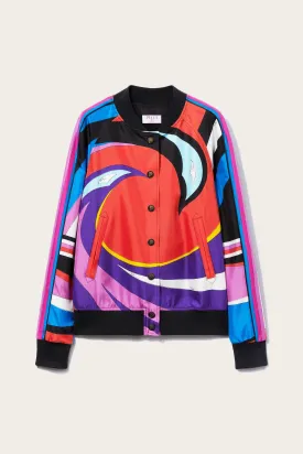 Cigni-Print Silk-Twill Bomber Jacket