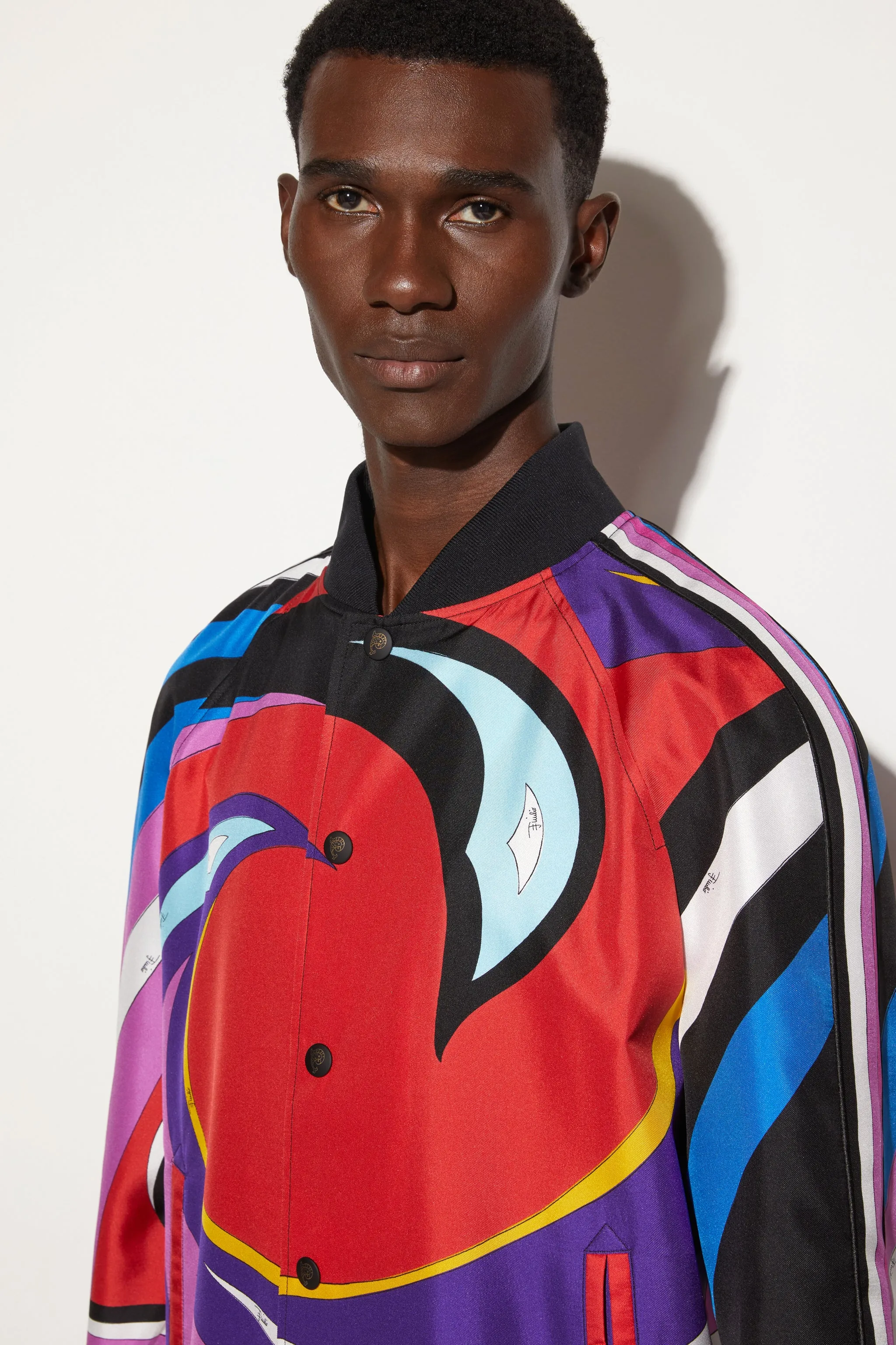 Cigni-Print Silk-Twill Bomber Jacket