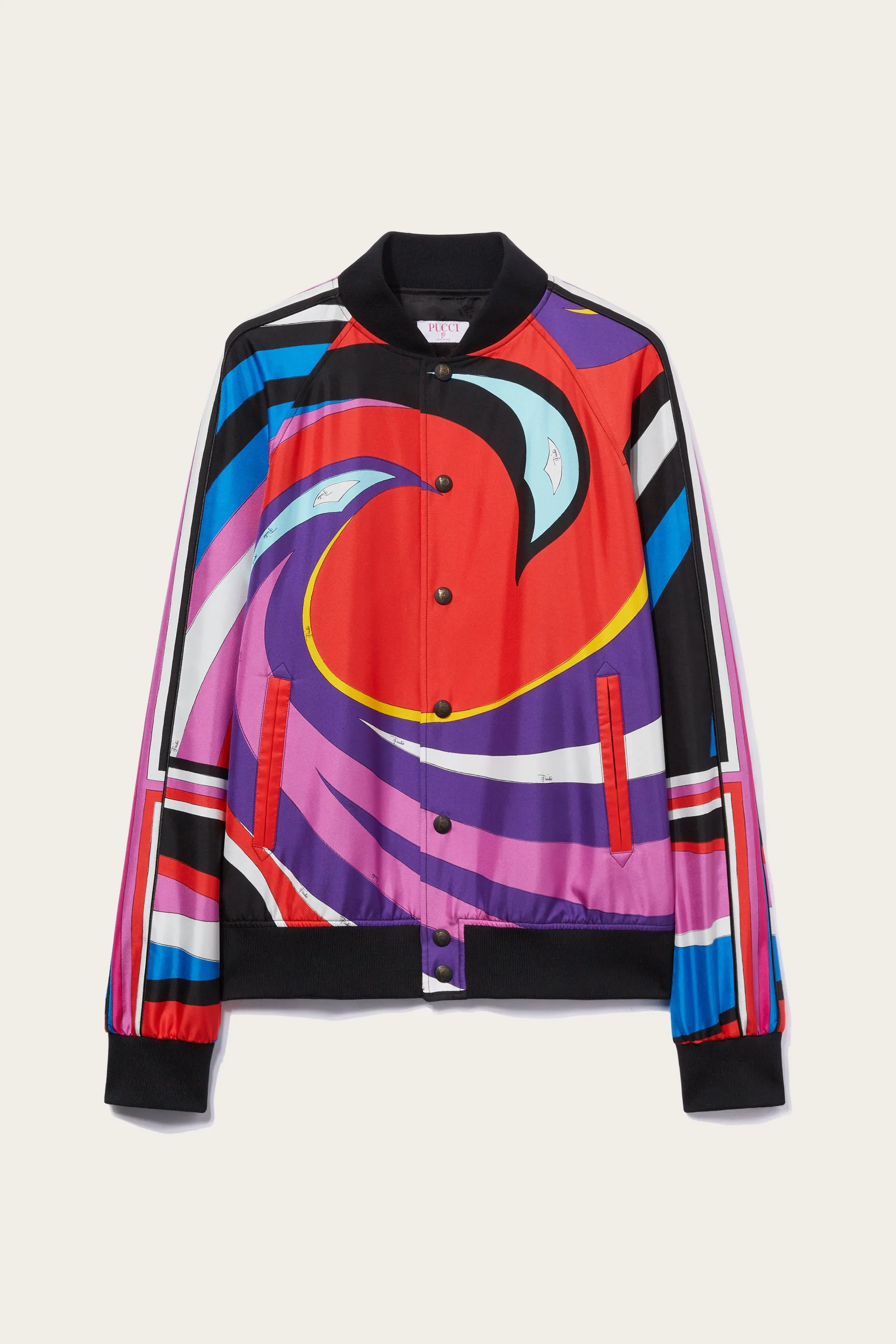 Cigni-Print Silk-Twill Bomber Jacket