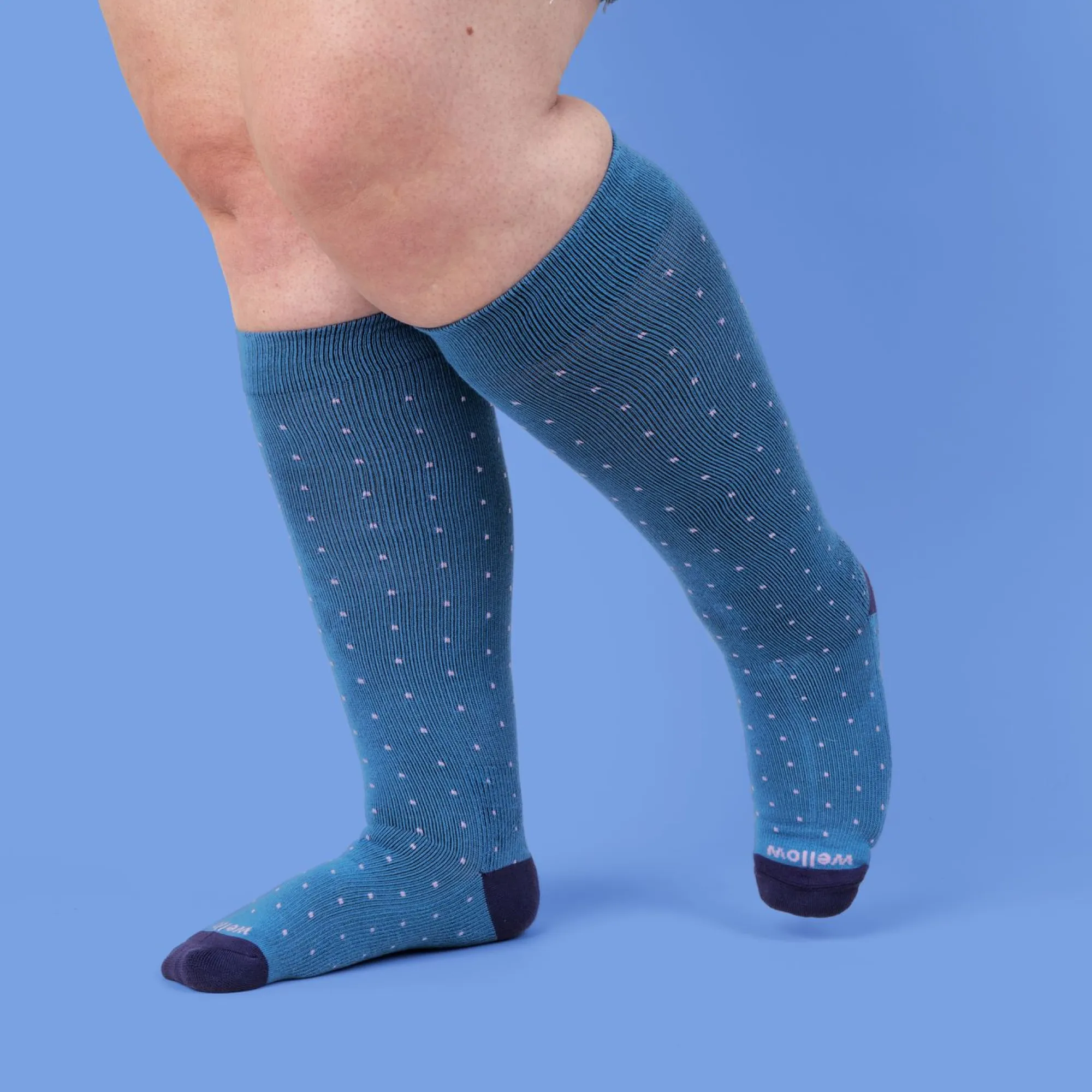 Cobalt Dot - Wide calf