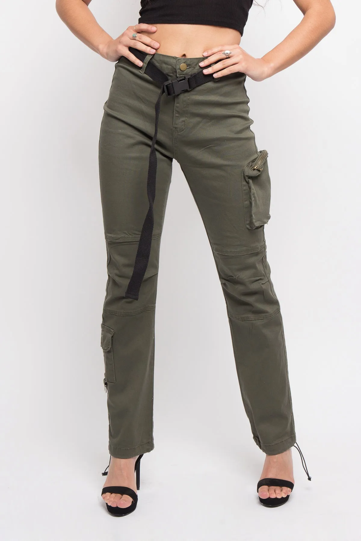 Colored Utility Jogger with Belt