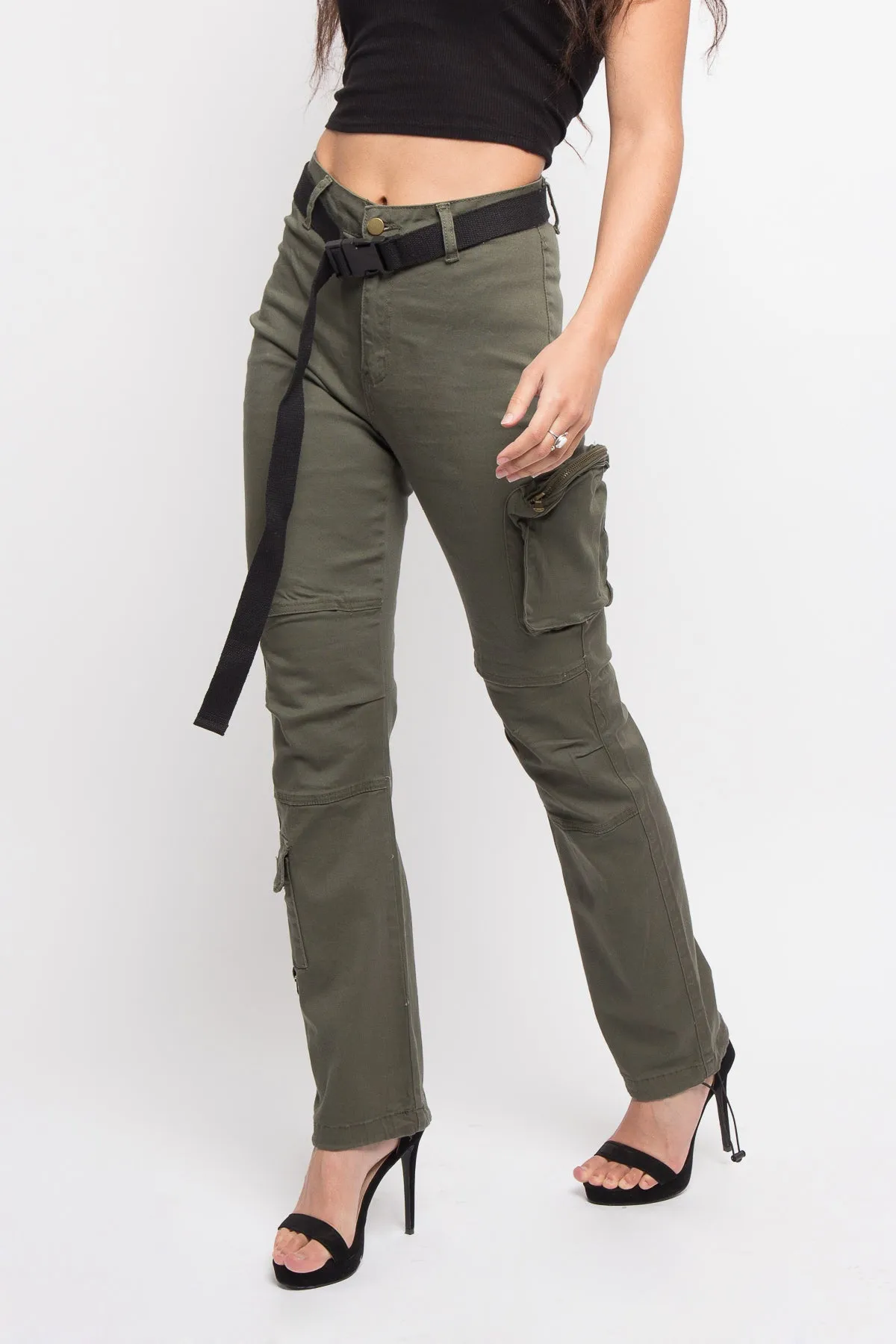 Colored Utility Jogger with Belt