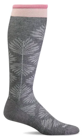 Compression Full Floral Charcoal Wide Calf Fit