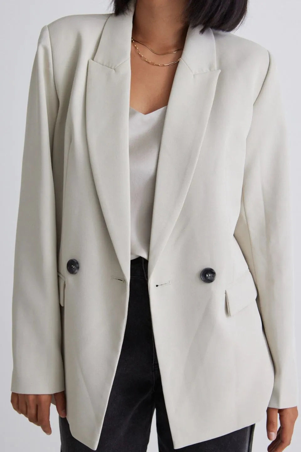 Cooper Cloud Textured Crepe Boyfriend Semi Fitted Blazer