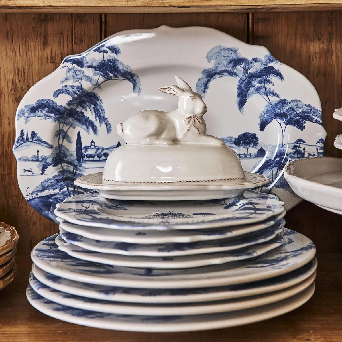 Country Estate 15" Platter - Delft Blue