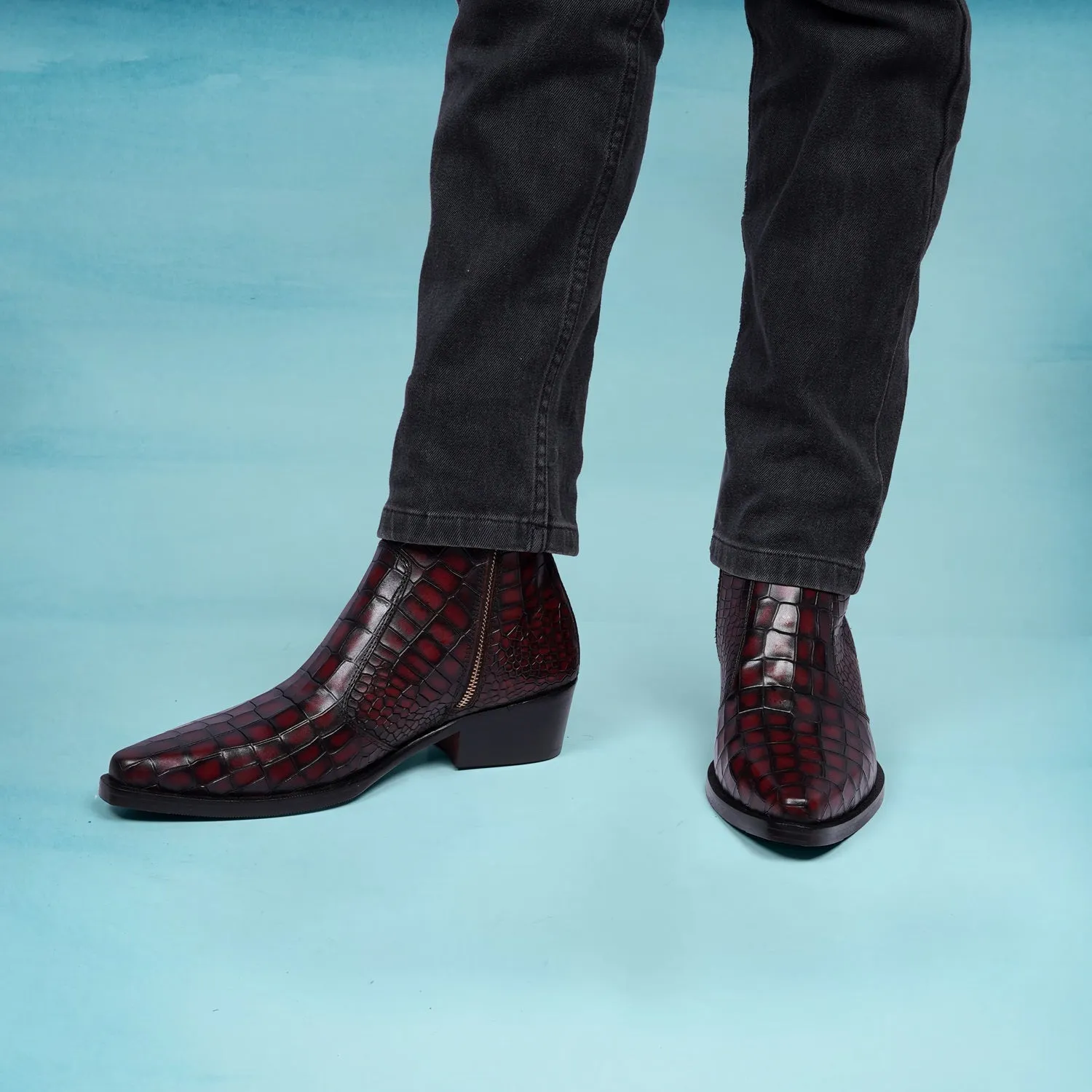 Cowboy Smokey Wine Chelsea Boot