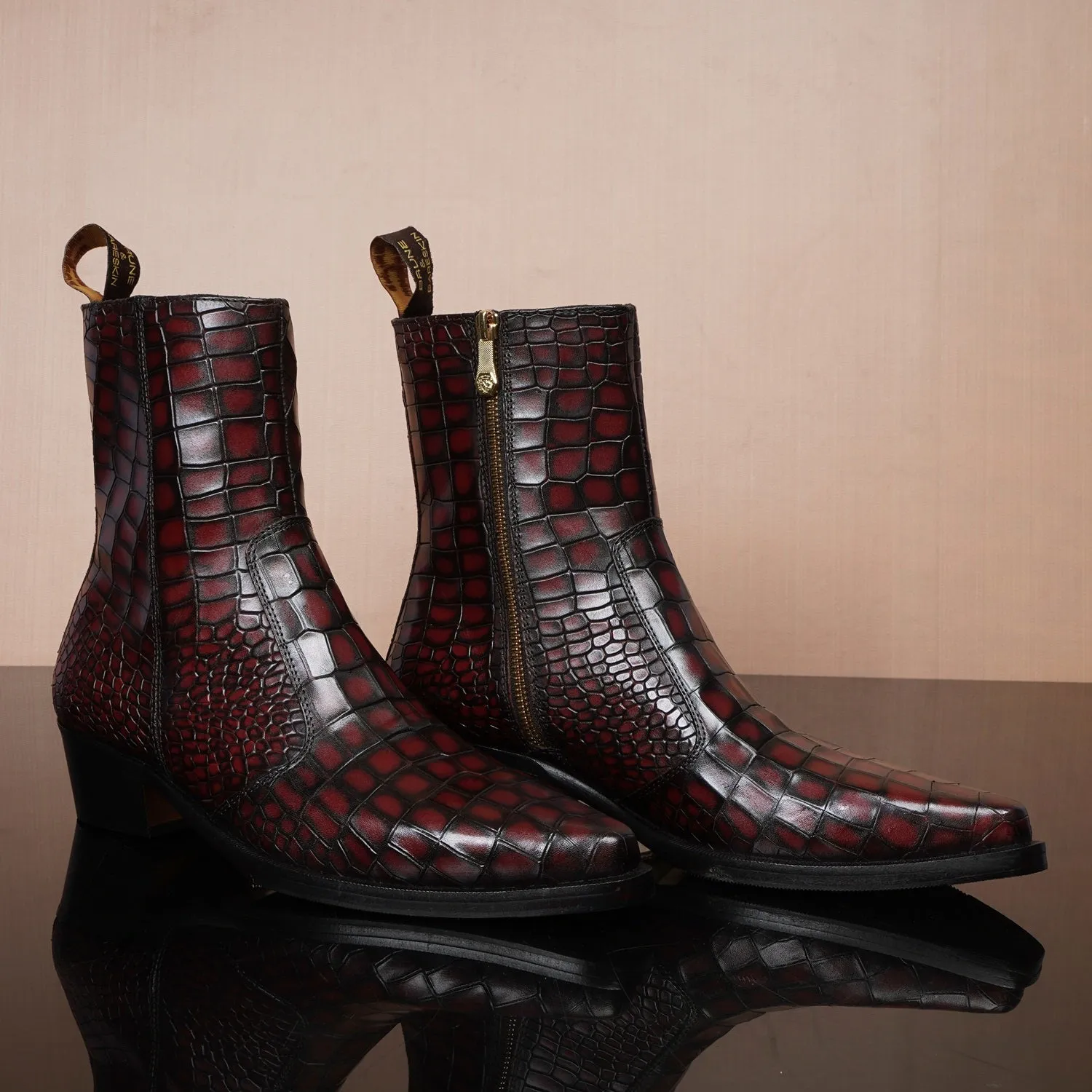 Cowboy Smokey Wine Chelsea Boot