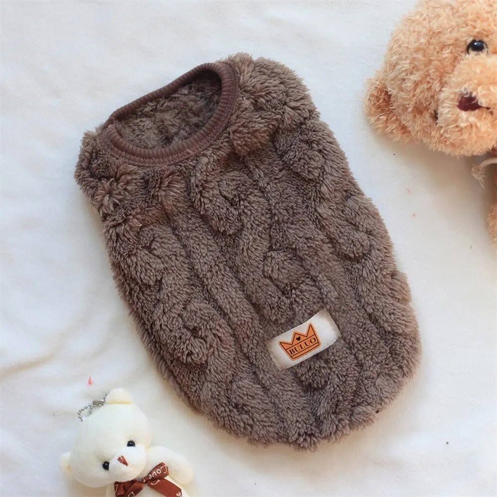 Cozy and Plush Fleece Dog Sweater – Available in Multiple Colors