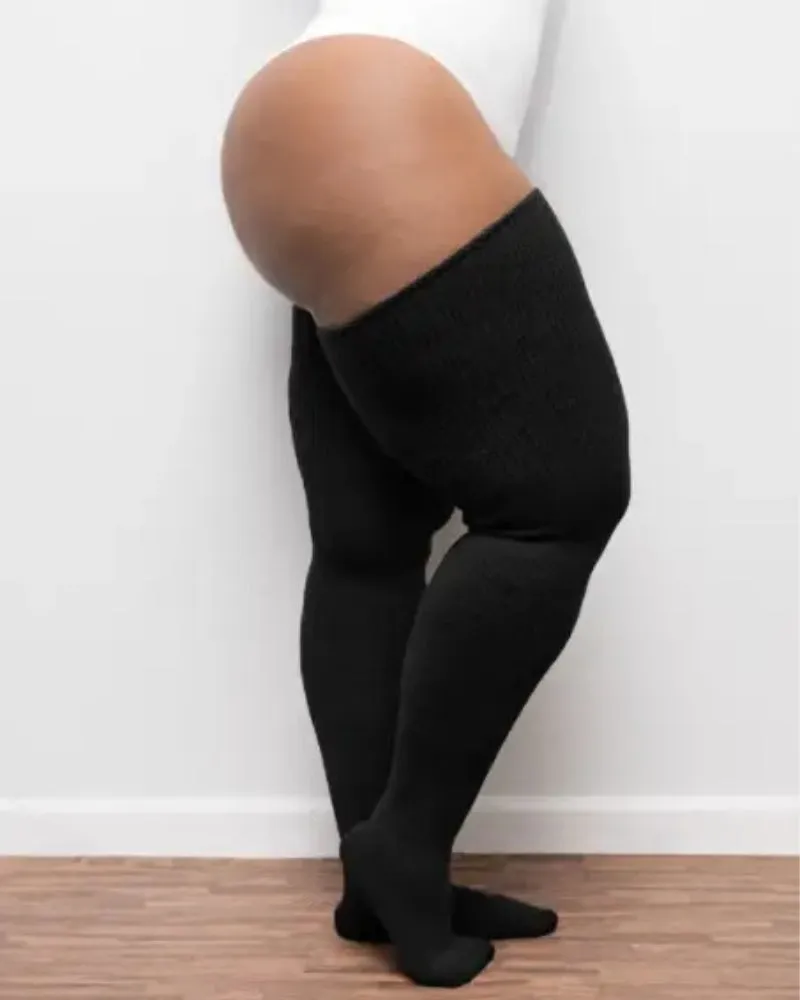 Cozy Plus Size Thigh High Knit Socks - Final Sale