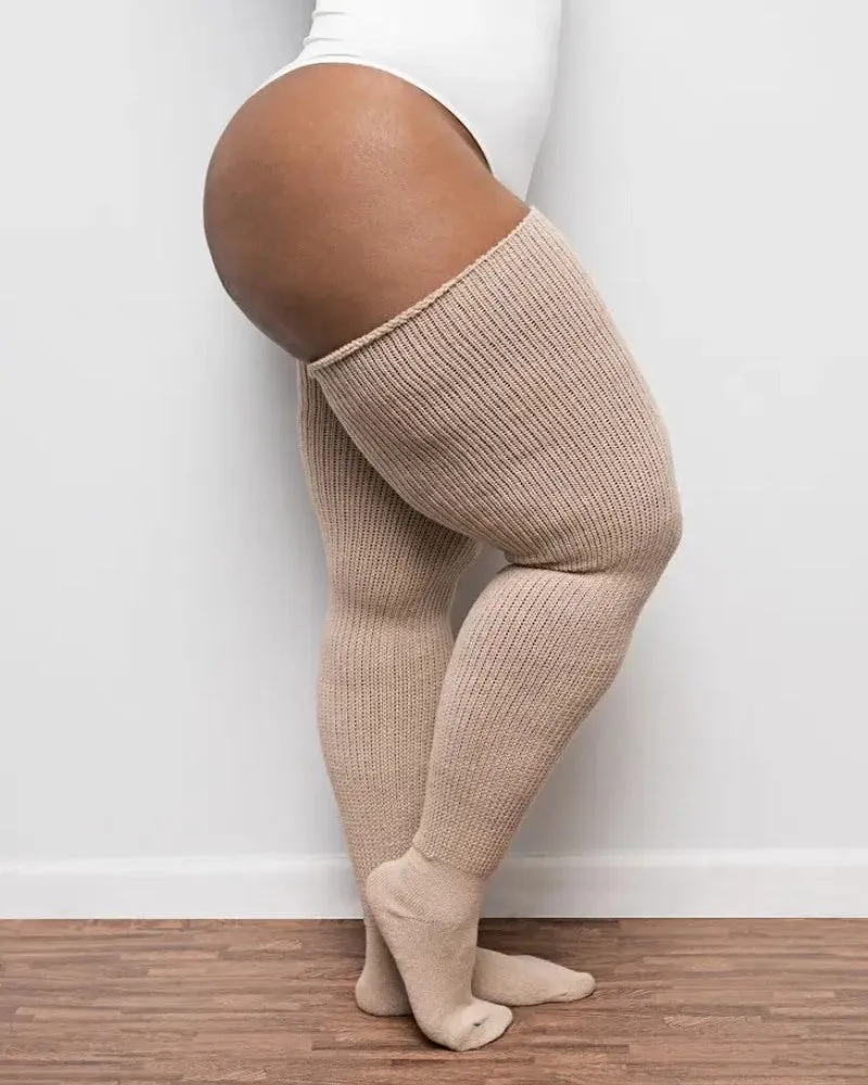 Cozy Plus Size Thigh High Knit Socks - Final Sale