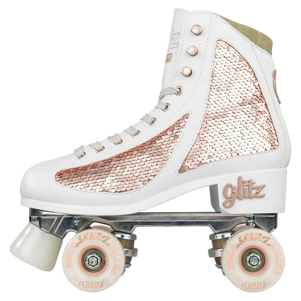 Crazy Skates Glam Quad Skates - White & Rose Gold