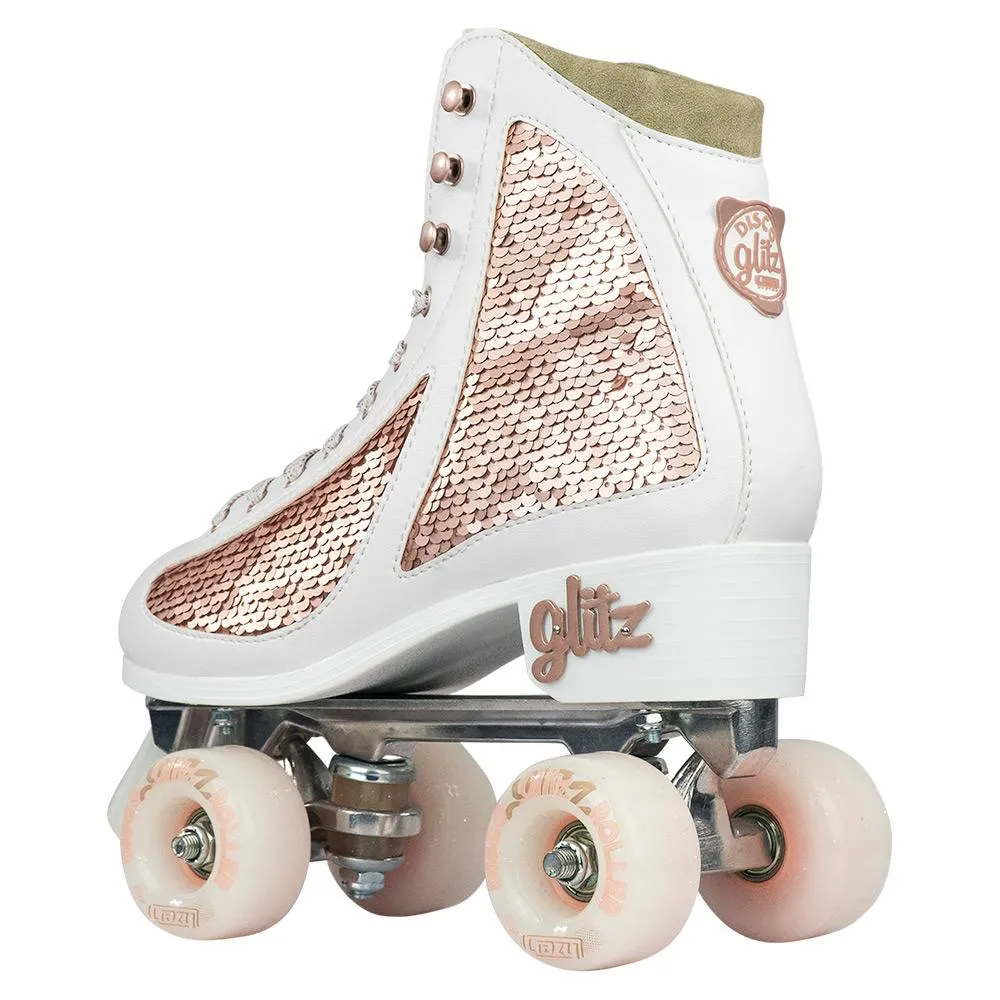 Crazy Skates Glam Quad Skates - White & Rose Gold