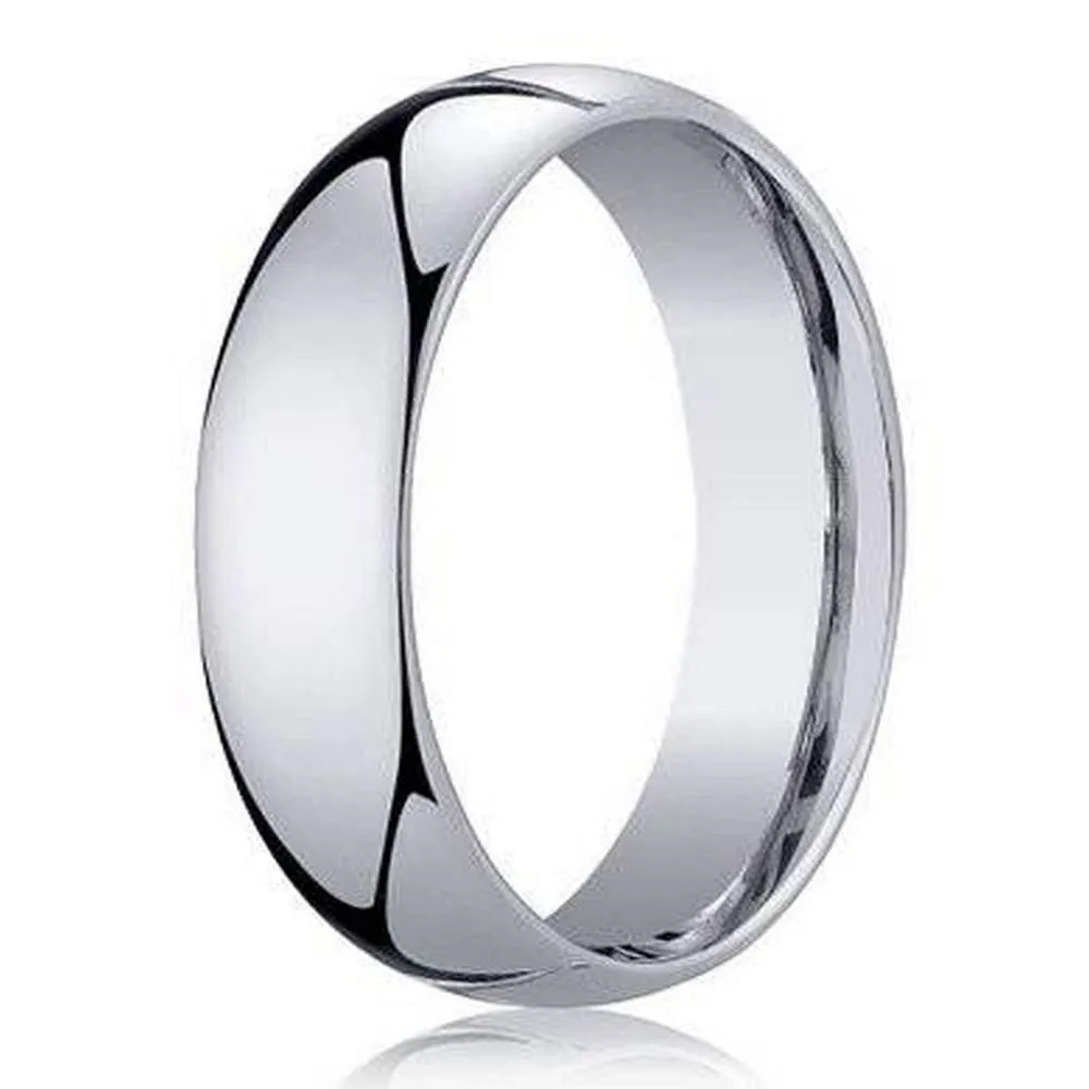 Designer 14K White Gold Men's Wedding Band, Classic Polish | 5mm