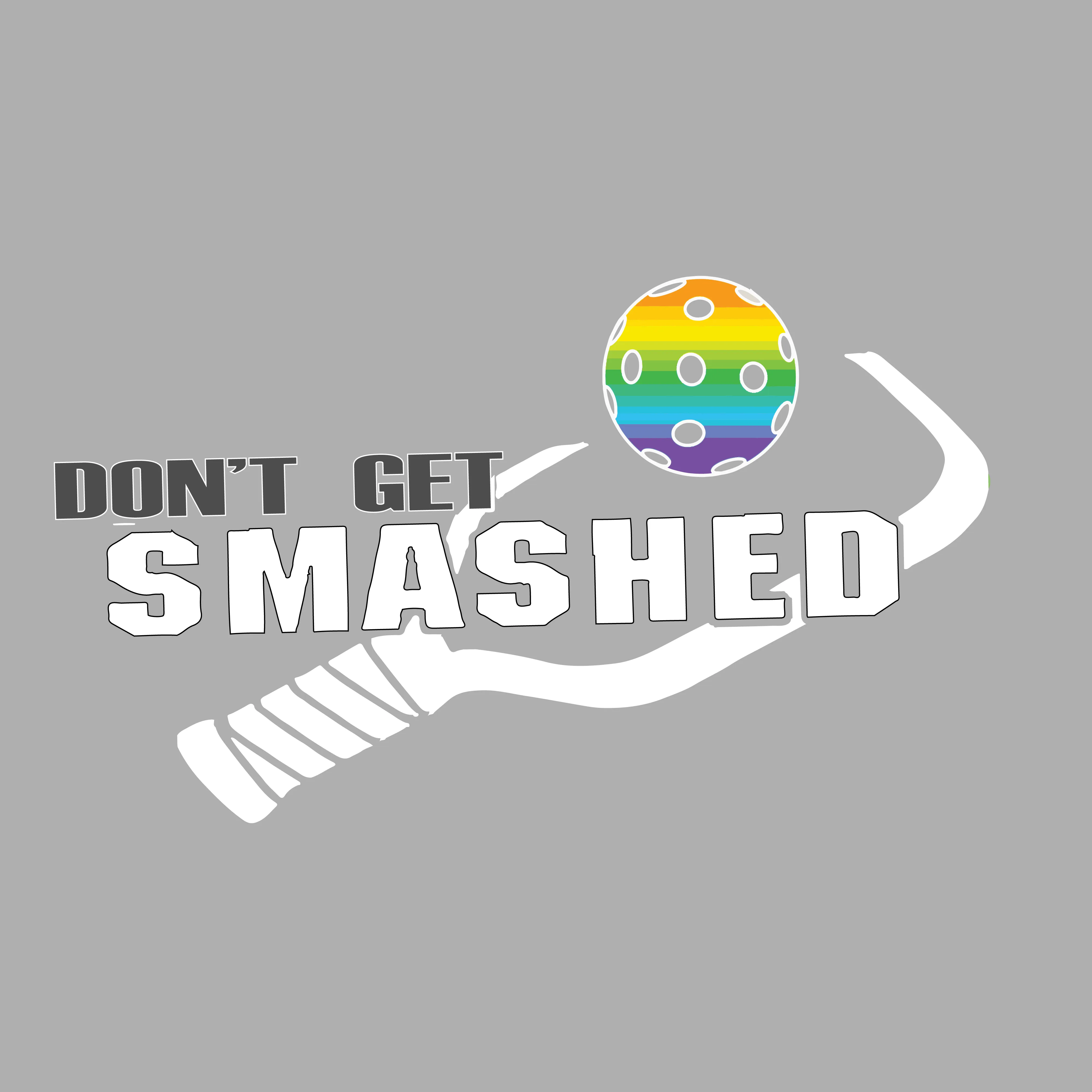 Don't Get Smashed With Pickleballs (Red Green Rainbow) Customizable | Women’s Short Sleeve Crewneck Athletic Shirts | 100% Polyester