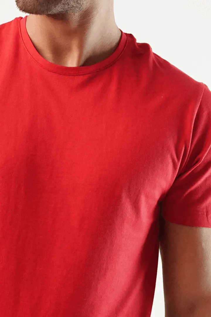 Dreich Crew Neck T-Shirt - Red