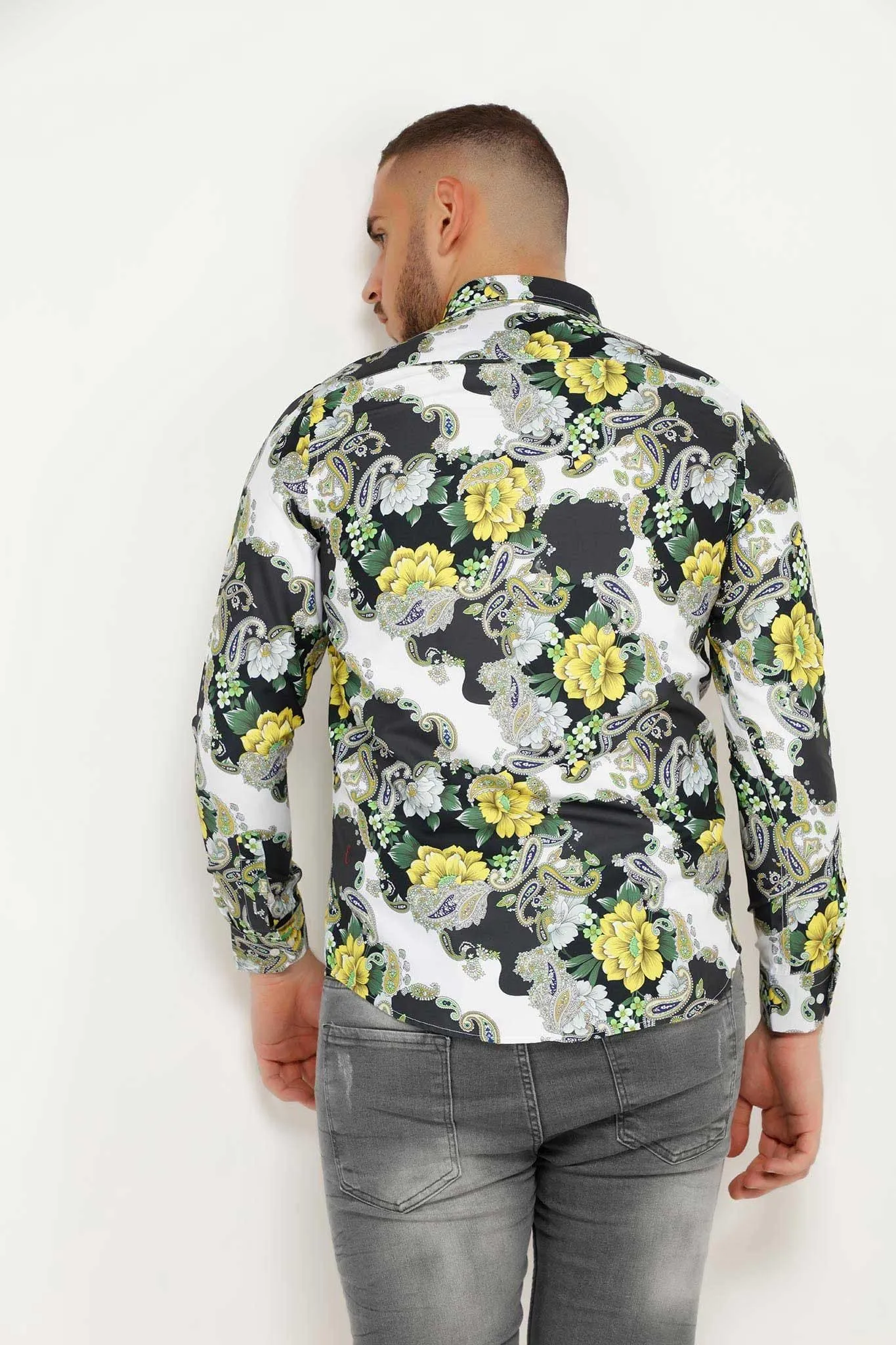 EM YELLOW FLOWER MEN'S SHIRT