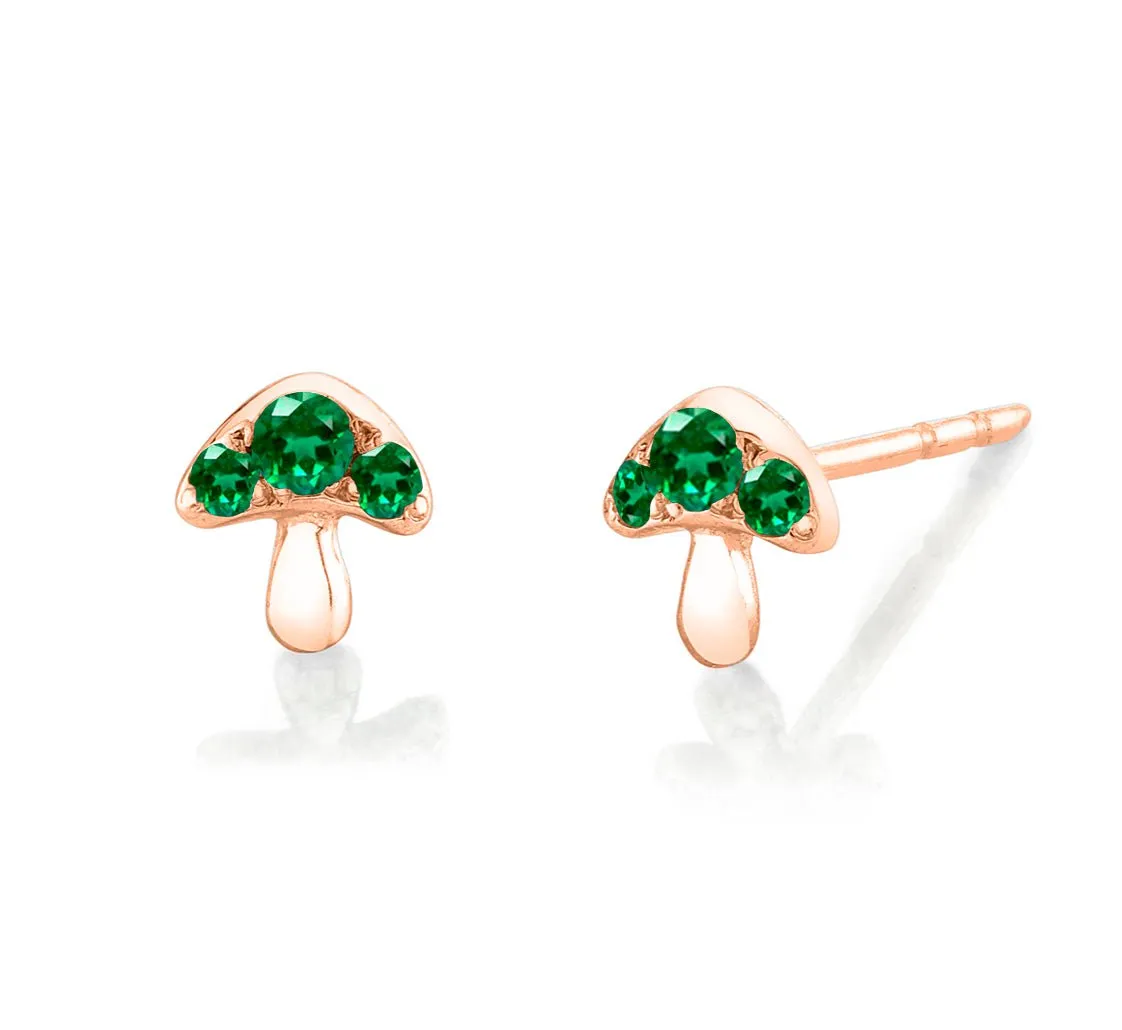 Emerald Mushroom Stud