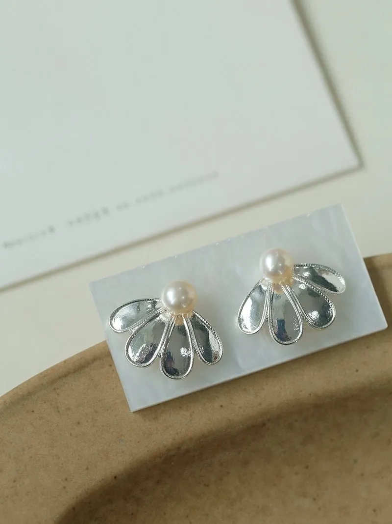 Ethnic Style Single Soma Flower Pearl Earrings